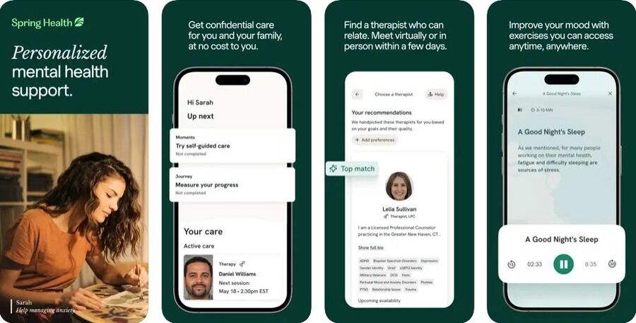 Skærmbillede af Spring Health til iPhone-appen