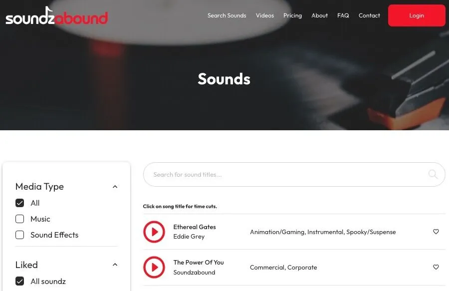 Soundzabound website