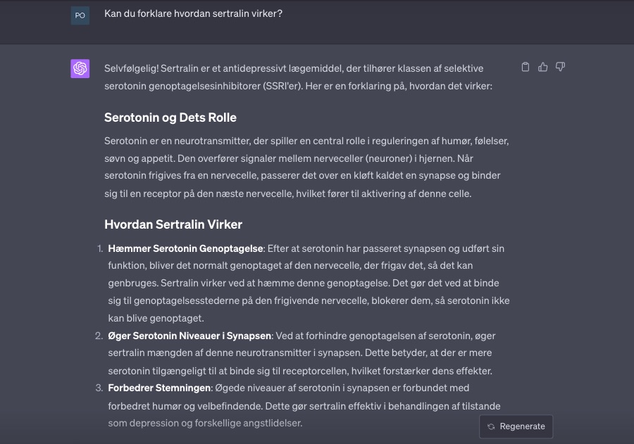 De 9 bedste måder at bruge ChatGPT på for dit helbred 6 Skærmbillede af ChatGPT-svar på anmodning om medicinoplysninger