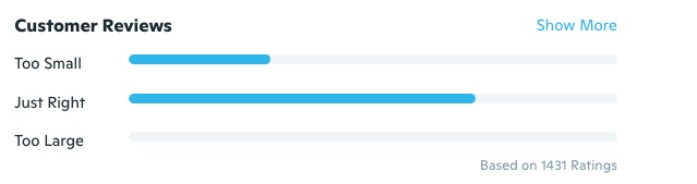Kundeanmeldelser på Wish, skærmbillede