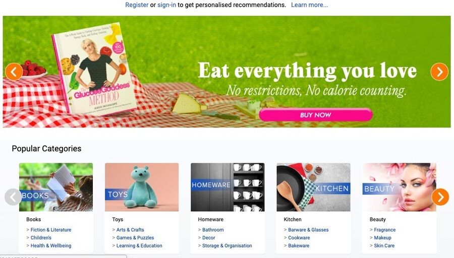 19 online shopping-steder med gratis international levering 12 Skærmbillede af fishpond webside