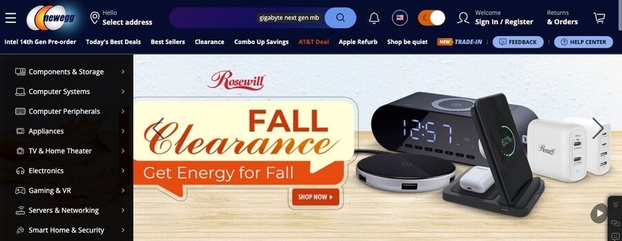 19 online shopping-steder med gratis international levering 2 Skærmbillede af newegg webside