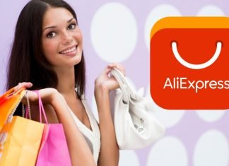 5 tips til at købe sikkert på AliExpress og undgå svindel og bedrageri Pige med indkøb og AliExpress-logo i baggrunden