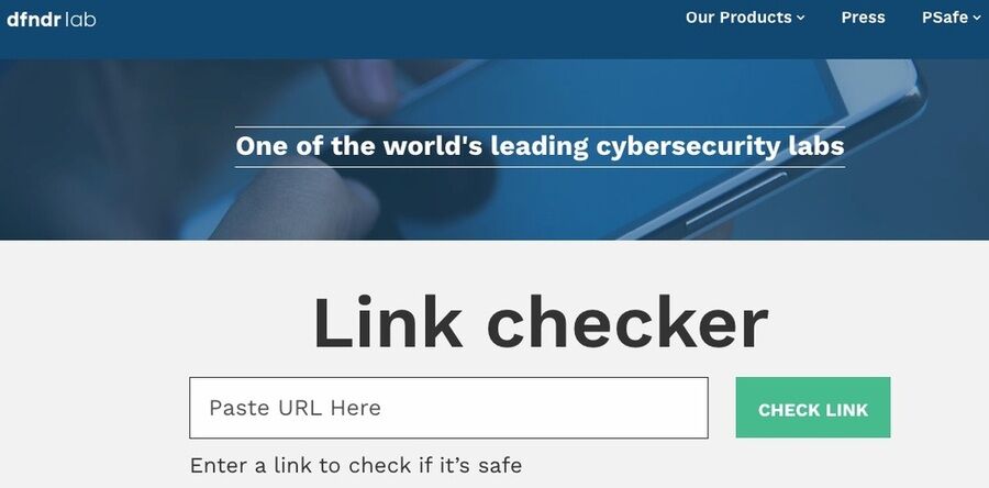 Skærmbillede af psafe.com hovedsiden