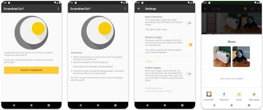 Skærmbillede af Scrambled EXIF Appen på  Google Play
