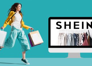 Glad pige med varer - Shein shopping collage