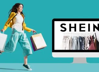 Er Shein legitim og sikker at handle hos? Glad pige med varer - Shein shopping collage