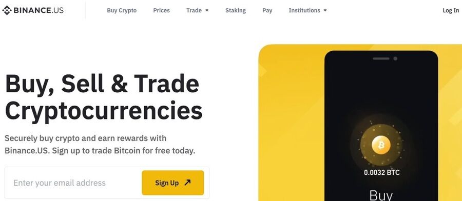 Et skærmbillede af binance hjemmesiden