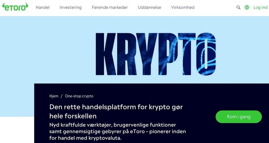 Et skærmbillede af etoro hjemmesiden