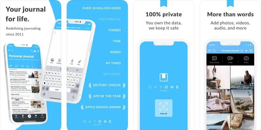 5 lydjournal-apps til at gøre din velfærdsjournal lettere 4 Skærmbilleder af Day One Journal-appen