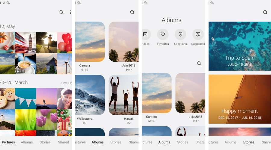 Skærmbilleder af Samsung Gallery-appen 