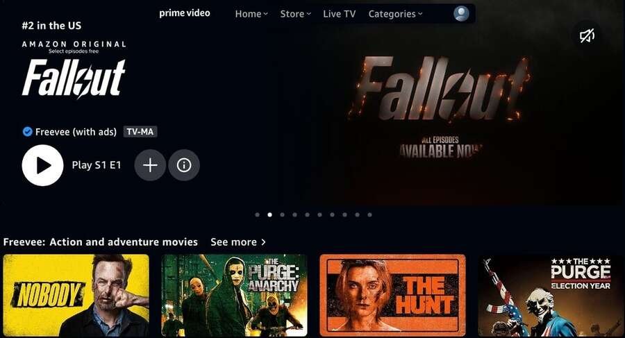 De 14 bedste sider til at se film gratis 11 Skærmbillede af Amazon Freevee hjemmeside