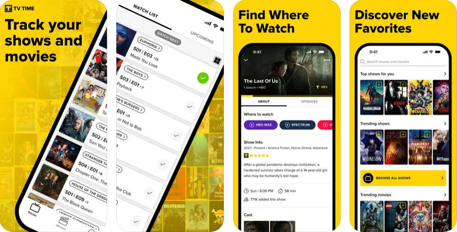5 watchlist-apps til at holde styr på film og tv-shows, du gerne vil se eller har set 4 Skærmbilleder af TV Time-appen.