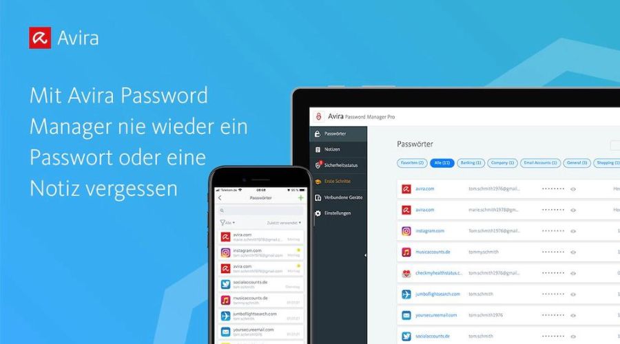 Skærmbillede af Avira Password Manager 