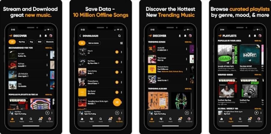 Skærmbilleder af Audiomack appen