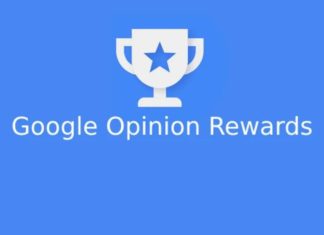 Google Opinion Rewards-logo på blå baggrund