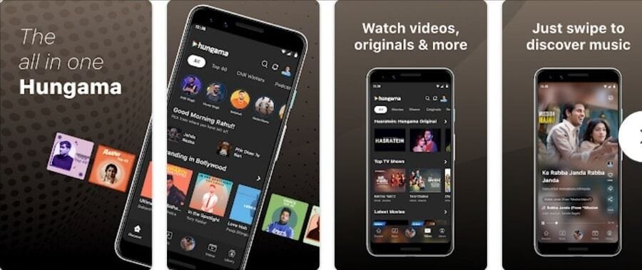 Skærmbilleder af Hungama Music appen