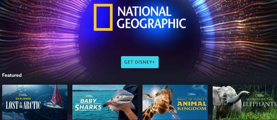 Skærmbillede af Disney+ hjemmeside.