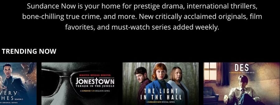 13 fremragende streamingtjenester med gratis prøveperioder 13 Skærmbillede af Sundance hjemmeside.