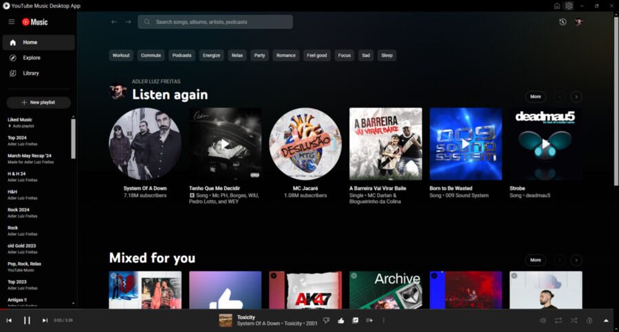 Brug denne app i stedet for YouTubes musikhjemmeside 1 Skærmbillede af YouTube Music Desktop (YTMD)-appen.