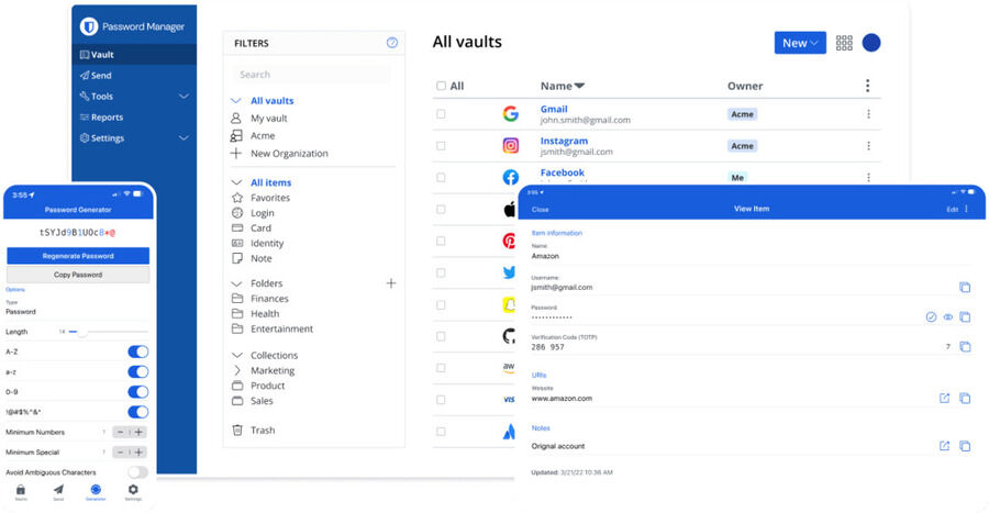 Hvorfor du bør bruge en adgangskodeadministrator, og hvordan du kommer i gang 2 Skærmbillede af Bitwarden - adgangskodeadministrator.