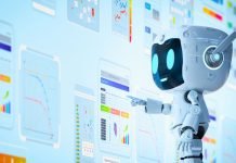 Disse gratis AI-værktøjer er de eneste, der faktisk sparer dig tid Venlig robot interagerer med digitale skærme og grafer, som illustrerer brugen af moderne AI-værktøjer til dataanalyse og automatisering.